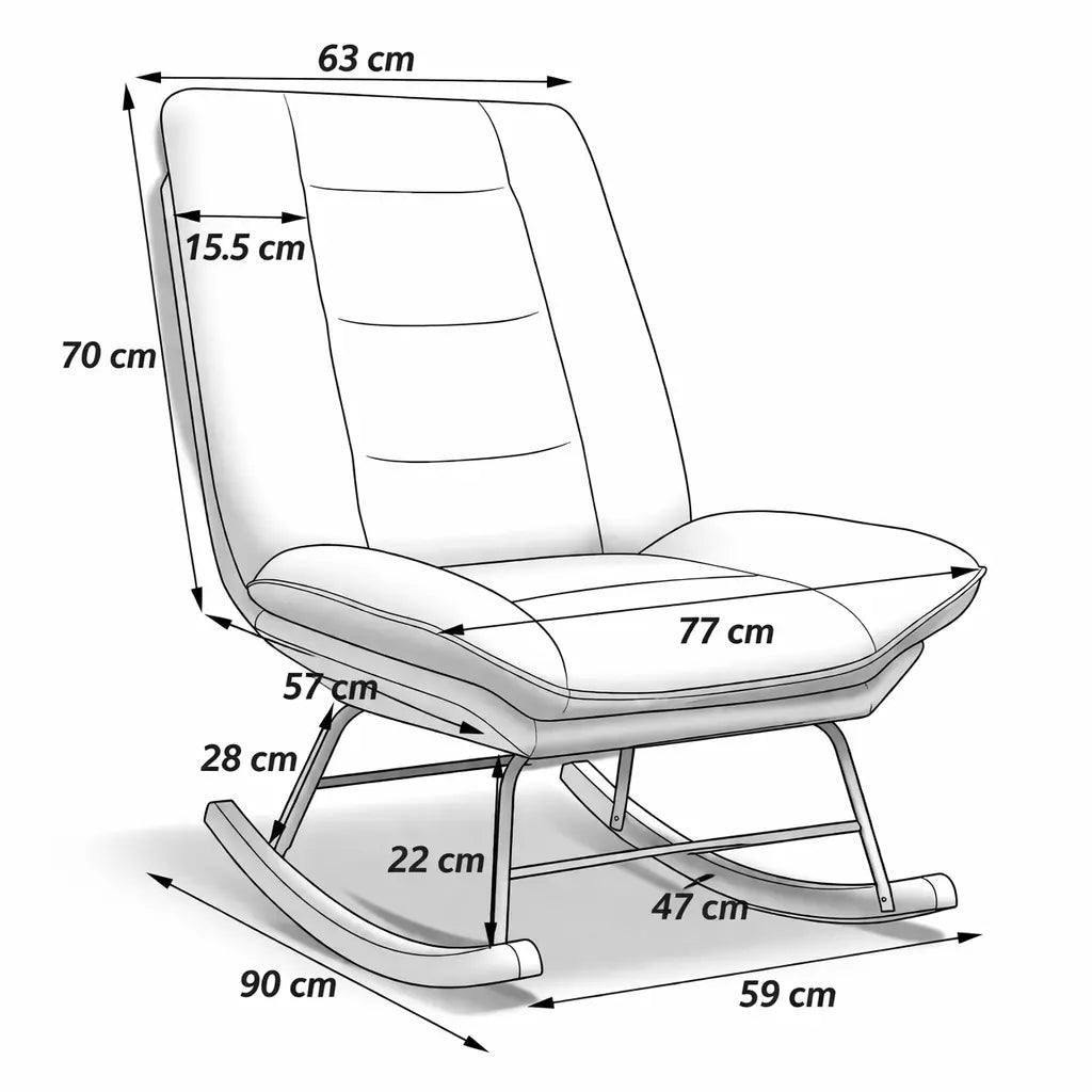 SLOWEN – Rocking Chair Lin & Bois de Hêtre