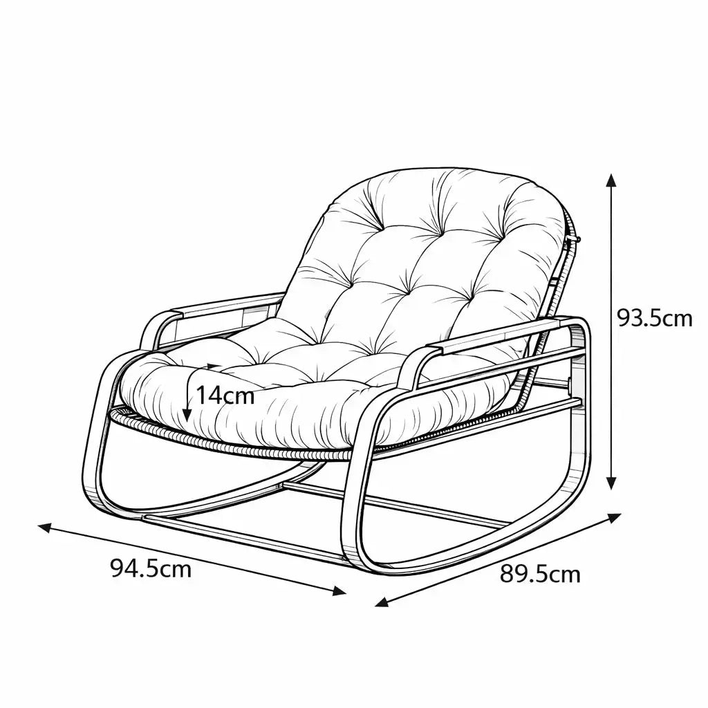 SOLENA – Rocking Chair Rotin Extérieur