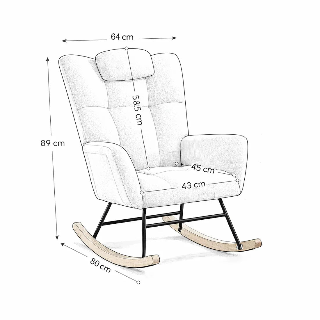 ROVKA - Rocking Chair Teddy Confortable