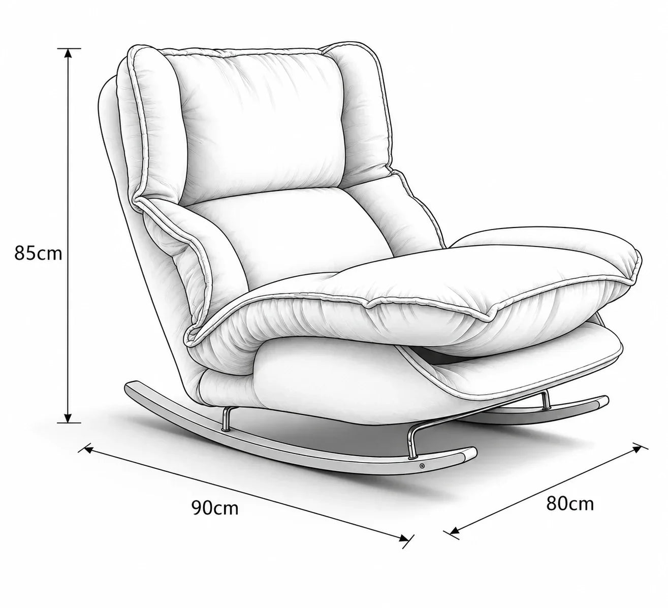 BERGEN - Rocking Chair Paresseux Inclinable Doux