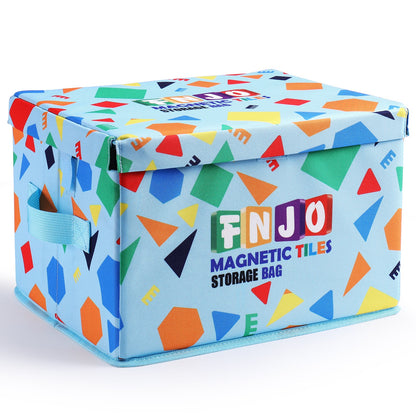 Toy Storage Bin,Foldable Toy Organizer with Lid, Playroom Organizer,Toy Holder,Storage Box for Magnetic Tiles,Play Figure