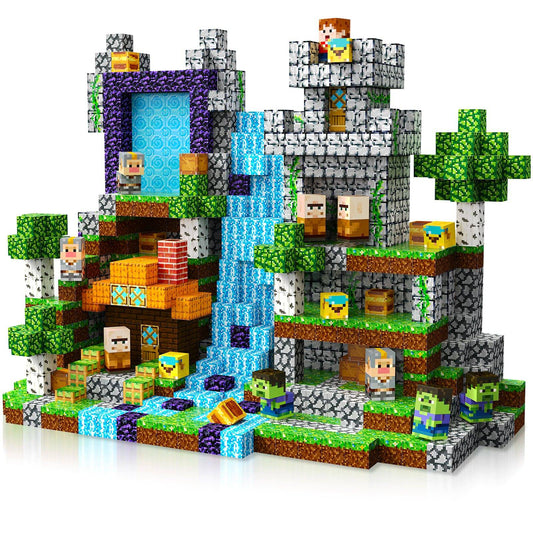Magnetopia™【Pixel World】Blocs de construction magnétiques | 200 pièces | 2 cm | Aventure