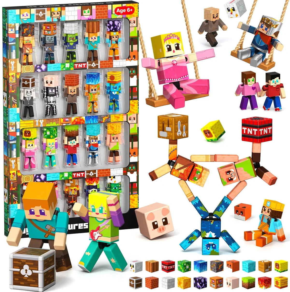 Magnetopia™【Mini Tale】Blocs de construction magnétiques | 10 pièces | 5,7 cm | Littleman