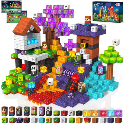 Magnetopia™【Zombie Land】Blocs de construction magnétiques | 150 pièces | 2 cm | Lumineux
