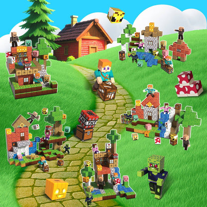 Magnetopia™【Jungle Field】Blocs de construction magnétiques | 160-464 pièces | 2 cm | Littleman