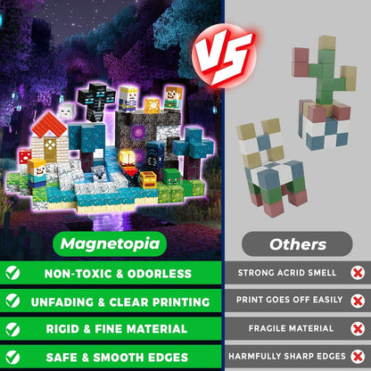 Magnetopia™【Dusk Domain】Blocs de construction magnétiques | 200 pièces | 2 cm | Lumineux