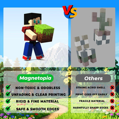 Magnetopia™【Mini Nation】Blocs de construction magnétiques | 5-20 pièces | 5,7 cm | Littleman