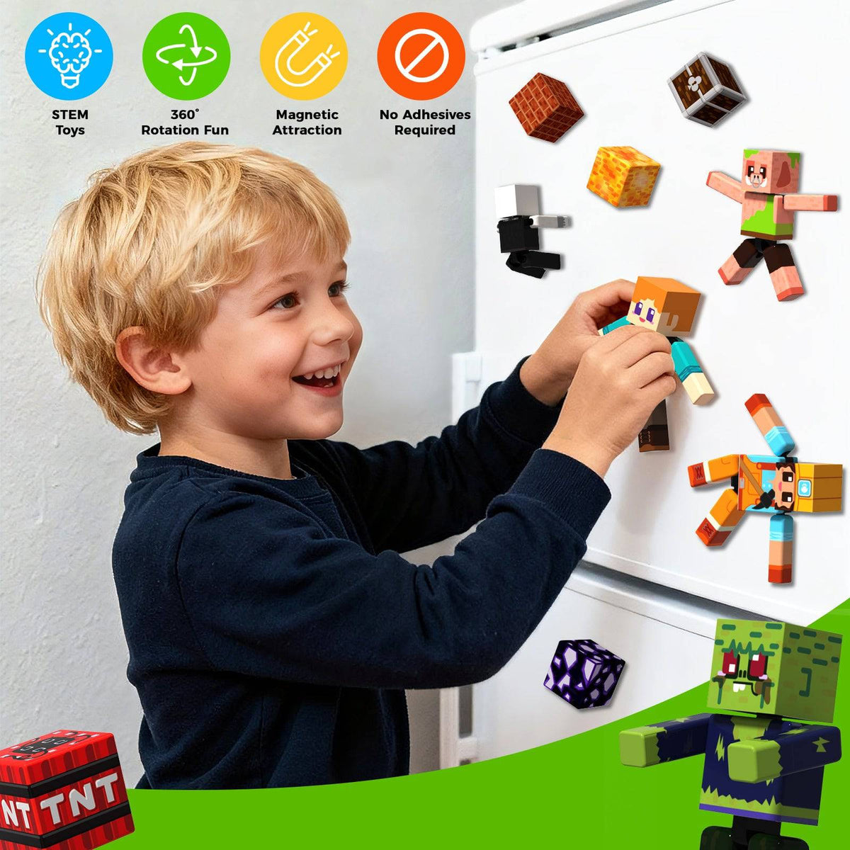 Magnetopia™【Mini Nation】Blocs de construction magnétiques | 5-20 pièces | 5,7 cm | Littleman