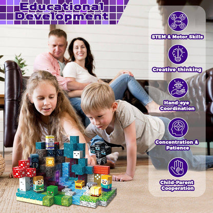 Magnetopia™【Dusk Domain】Blocs de construction magnétiques | 200 pièces | 2 cm | Lumineux