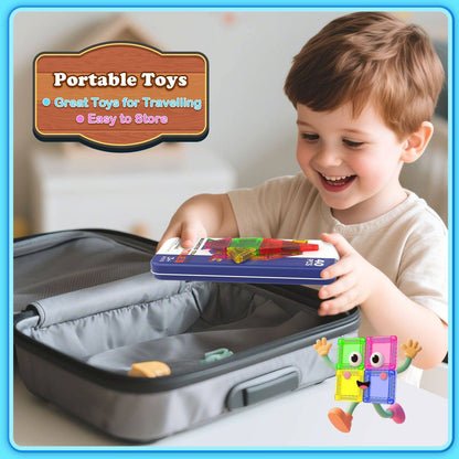 Magnetopia™【Geometric Learning】Tuiles de construction magnétiques | 40-56 pièces | 3,8 cm | Tuiles
