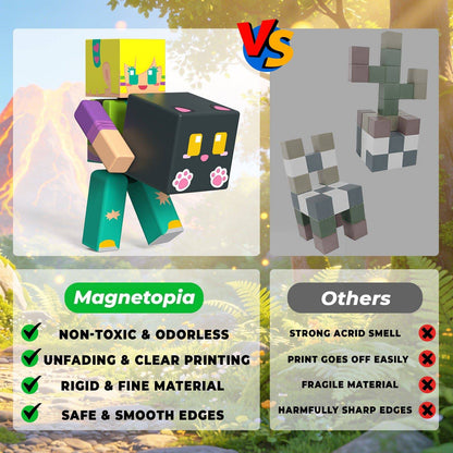 Magnetopia™【Mini Tale】Blocs de construction magnétiques | 10 pièces | 5,7 cm | Littleman