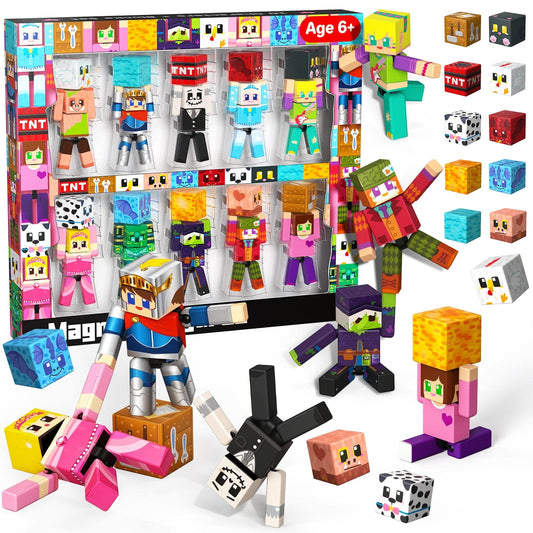 Magnetopia™【Mini Tale】Blocs de construction magnétiques | 10 pièces | 5,7 cm | Littleman