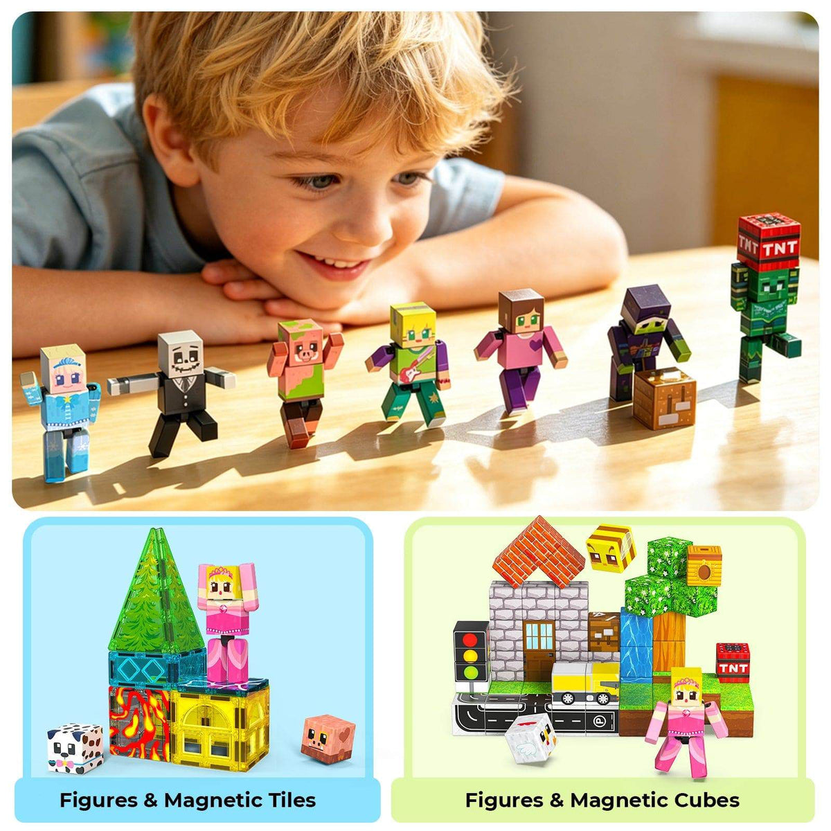 Magnetopia™【Mini Tale】Blocs de construction magnétiques | 10 pièces | 5,7 cm | Littleman