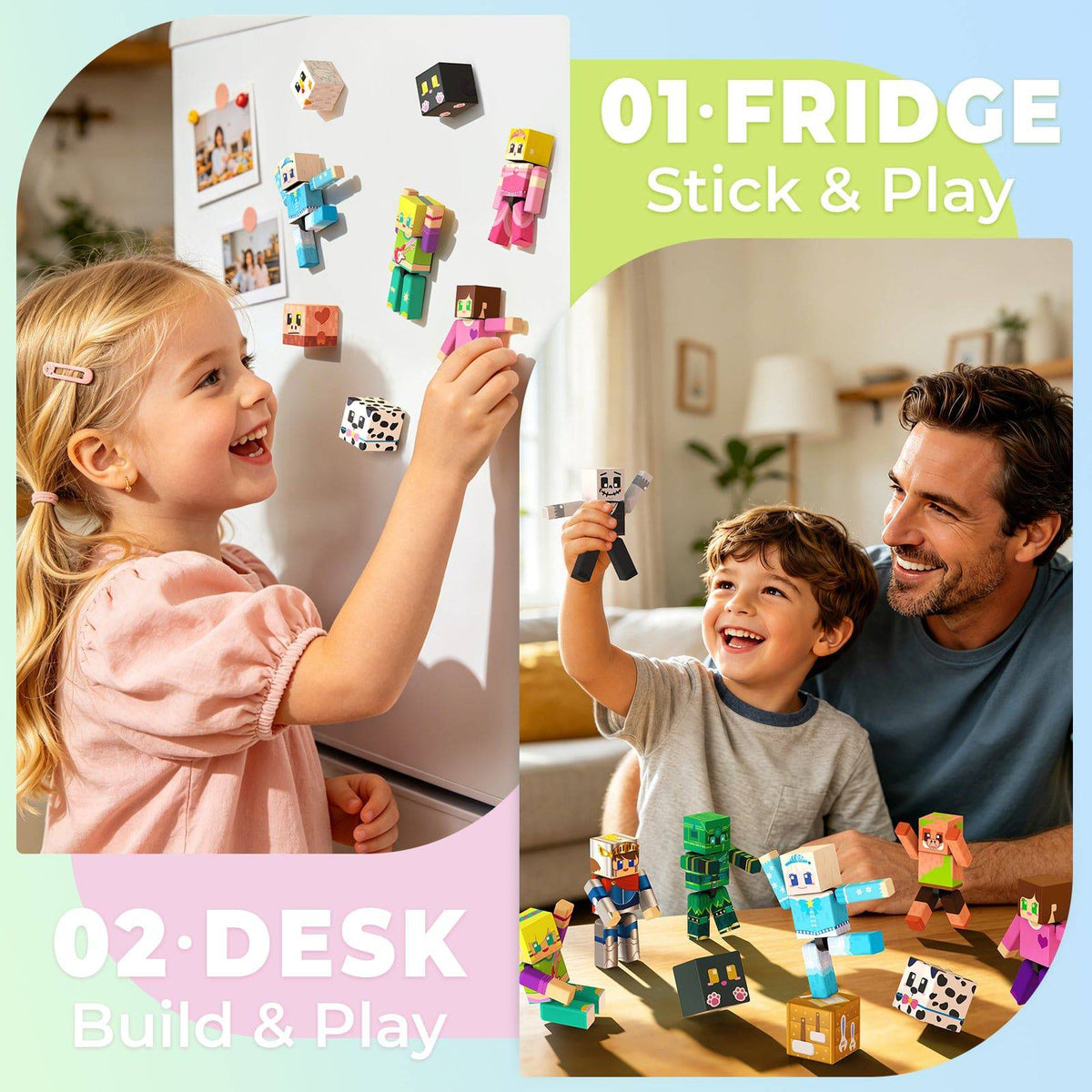 Magnetopia™【Mini Tale】Blocs de construction magnétiques | 10 pièces | 5,7 cm | Littleman