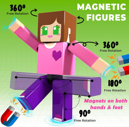 Magnetopia™【Jungle Field】Blocs de construction magnétiques | 160-464 pièces | 2 cm | Littleman