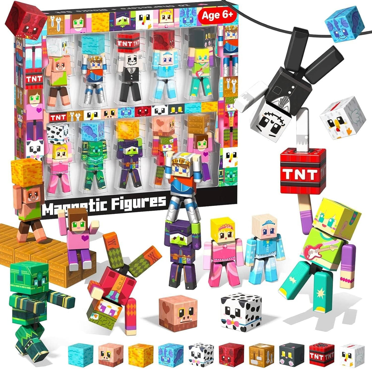 Magnetopia™【Mini Tale】Blocs de construction magnétiques | 10 pièces | 5,7 cm | Littleman