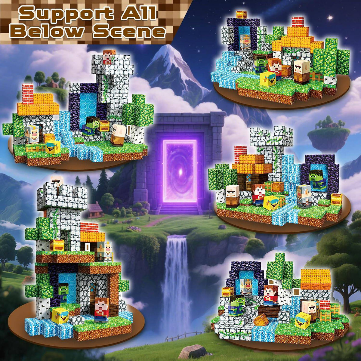 Magnetopia™【Pixel World】Blocs de construction magnétiques | 200 pièces | 2 cm | Aventure