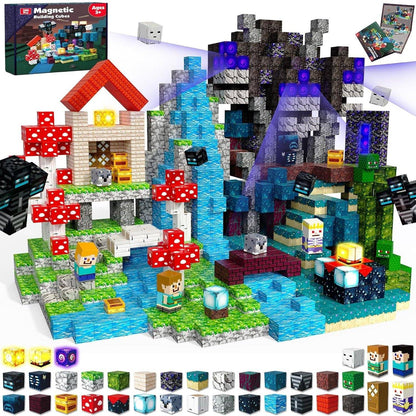 Magnetopia™【Dusk Domain】Blocs de construction magnétiques | 200 pièces | 2 cm | Lumineux