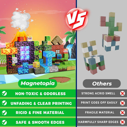 Magnetopia™【Volcano Basin】Blocs de construction magnétiques | 150-300 pièces | 2 cm | Lumineux