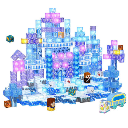 Magnetopia™【Ice Valley】Blocs de construction magnétiques | 200 pièces | 2 cm | Lumineux