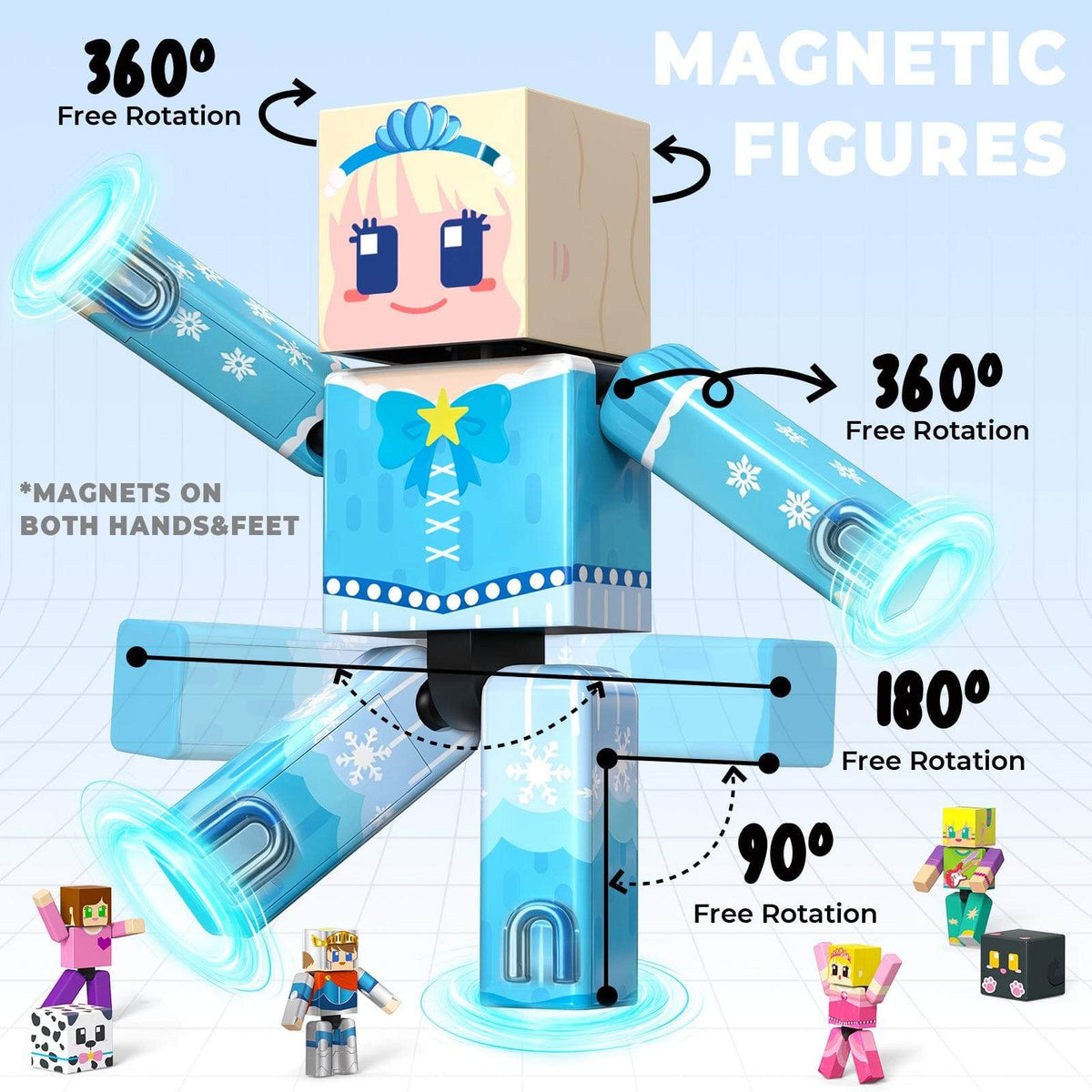 Magnetopia™【Mini Tale】Blocs de construction magnétiques | 10 pièces | 5,7 cm | Littleman