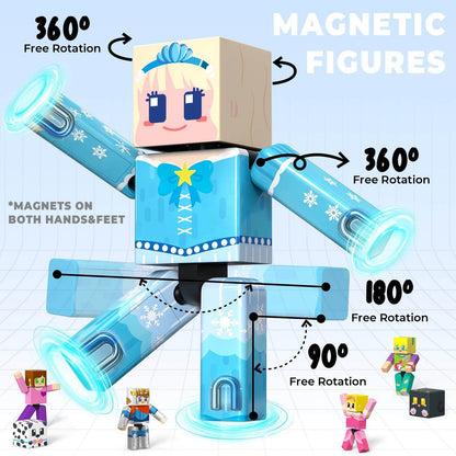 Magnetopia™【Mini Tale】Blocs de construction magnétiques | 10 pièces | 5,7 cm | Littleman