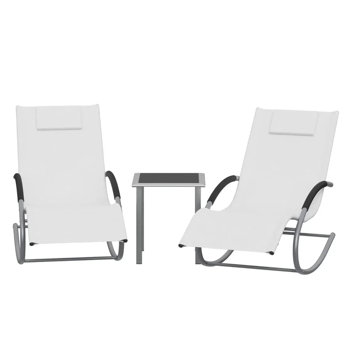ZENIT - Ensemble 2 Chaises Longues & Table Extérieur