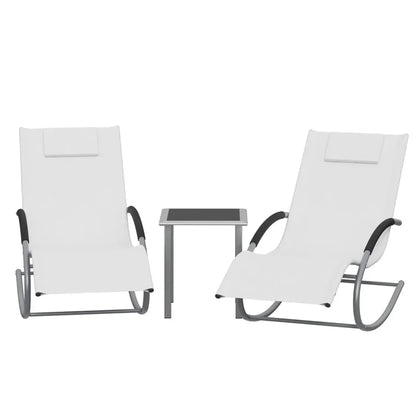 ZENIT - Ensemble 2 Chaises Longues & Table Extérieur