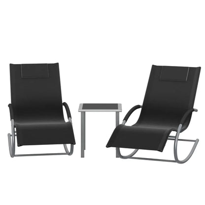 ZENIT - Ensemble 2 Chaises Longues & Table Extérieur
