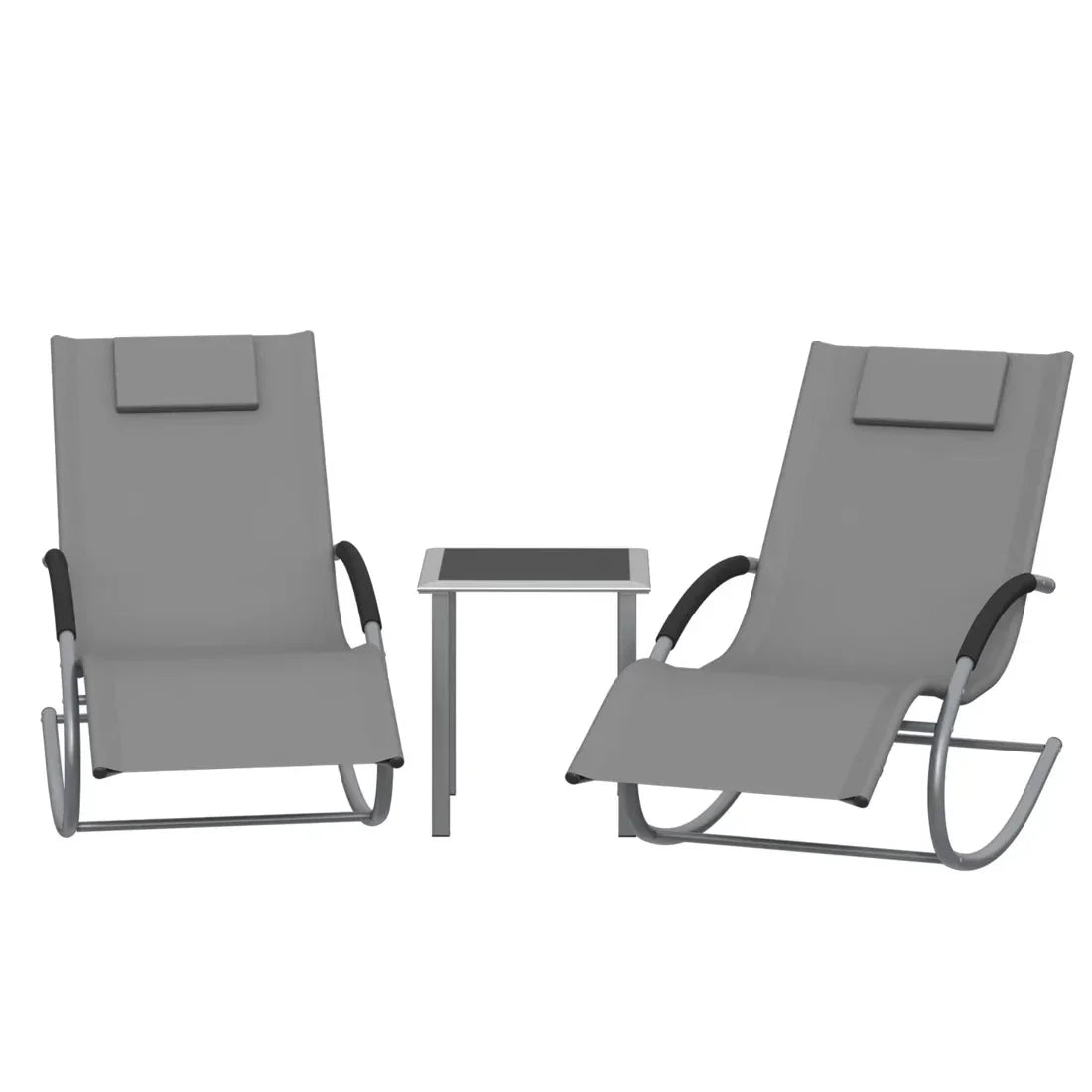 ZENIT - Ensemble 2 Chaises Longues & Table Extérieur