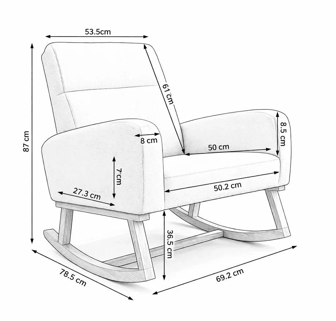 FLOVRA - Rocking Chair Teddy Dossier Haut