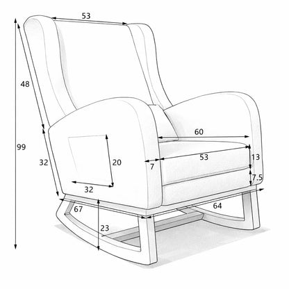 OSLO – Rocking Chair Teddy Blanc Ivoire avec Repose-Pieds