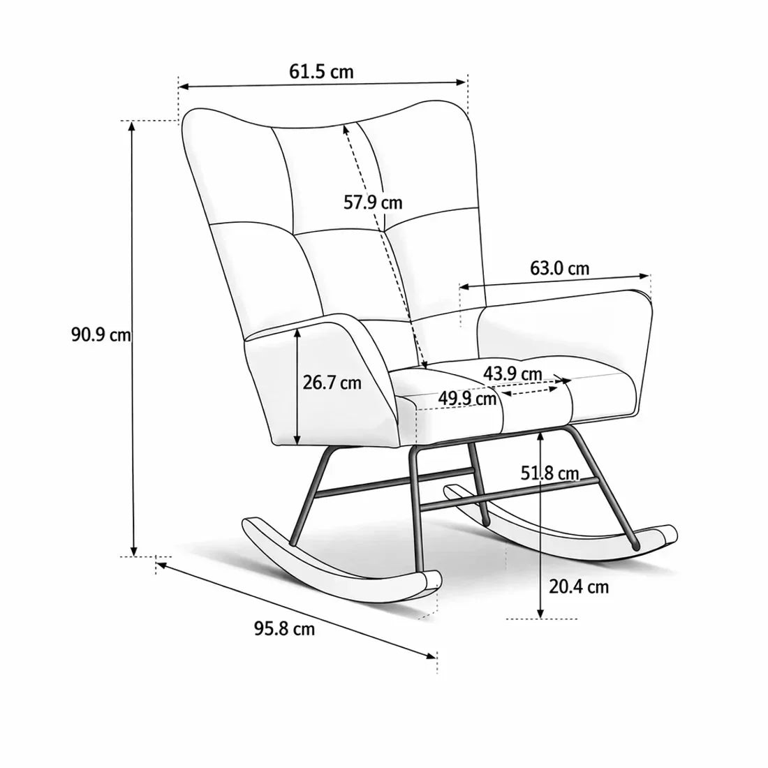 LUMIO – Fauteuil à Bascule Bouclé