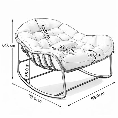 NUEVA – Rocking Chair Rotin Surdimensionné