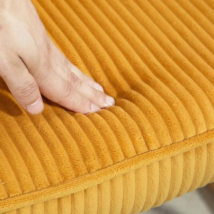 SOLIS - Rocking Chair Tissu Côtelé & Bois