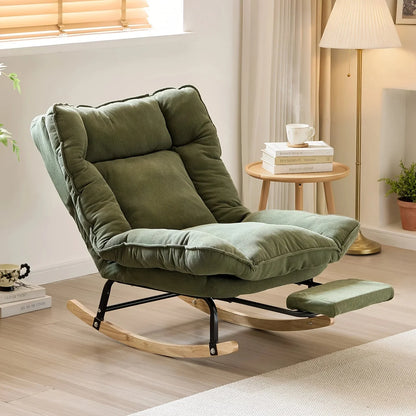 FLEKT - Rocking Chair Inclinable Corduroy & Repose-Pieds