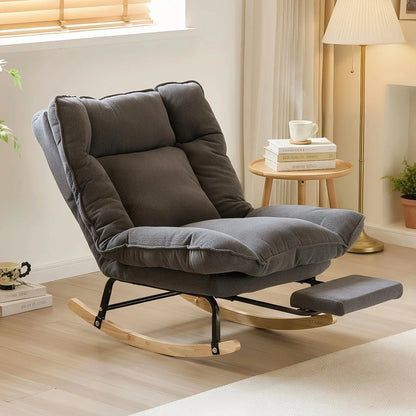 FLEKT - Rocking Chair Inclinable Corduroy & Repose-Pieds
