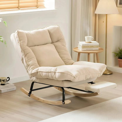 FLEKT - Rocking Chair Inclinable Corduroy & Repose-Pieds