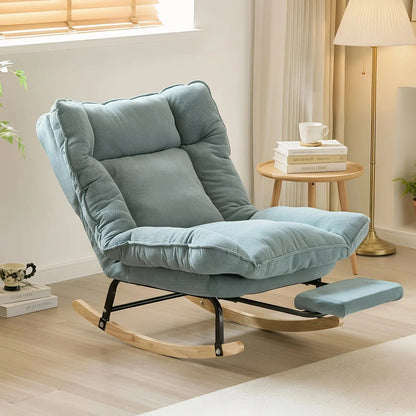 FLEKT - Rocking Chair Inclinable Corduroy & Repose-Pieds