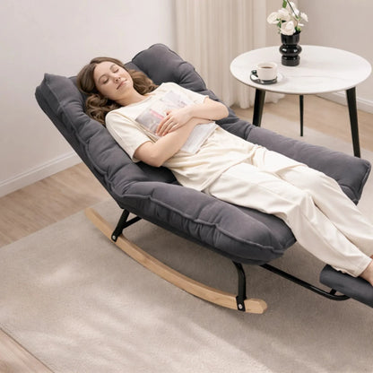 FLEKT - Rocking Chair Inclinable Corduroy & Repose-Pieds