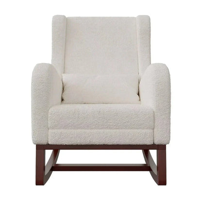 OSLO – Rocking Chair Teddy Blanc Ivoire avec Repose-Pieds