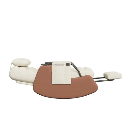 ALORA - Rocking Chair Design Velours Côtelé & Bois Massif