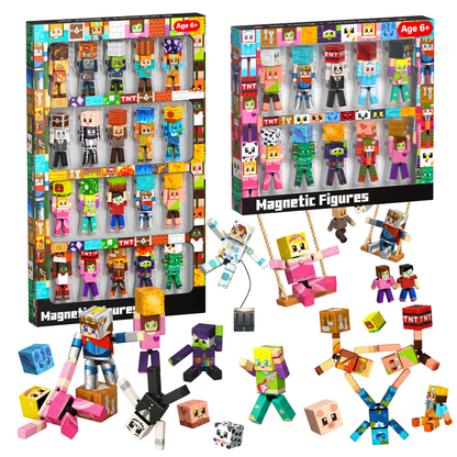 Magnetopia™【Mini Tale】Blocs de construction magnétiques | 10 pièces | 5,7 cm | Littleman