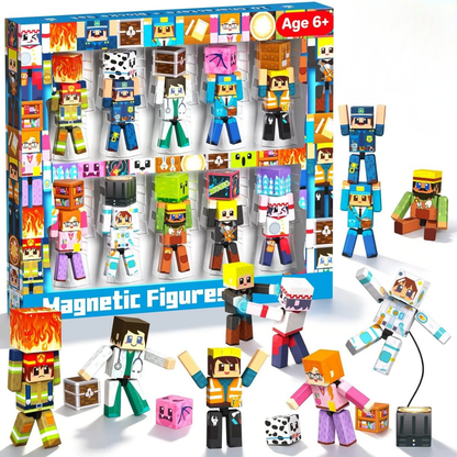 Magnetopia™【Mini Profession】Blocs de construction magnétiques | 10 pièces | 5,7 cm | Littleman