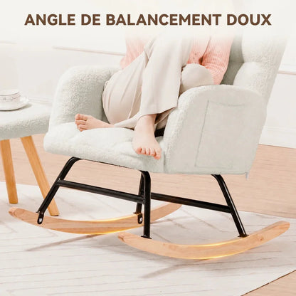 NORKA – Rocking Chair Ultra Doux Appui-Tête & Accoudoirs