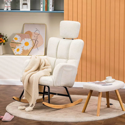 NORKA – Rocking Chair Ultra Doux Appui-Tête & Accoudoirs