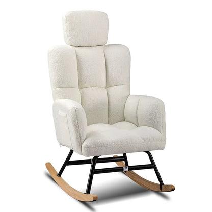 NORKA – Rocking Chair Ultra Doux Appui-Tête & Accoudoirs
