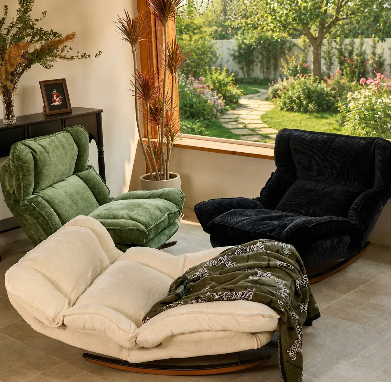 BERGEN - Rocking Chair Paresseux Inclinable Doux