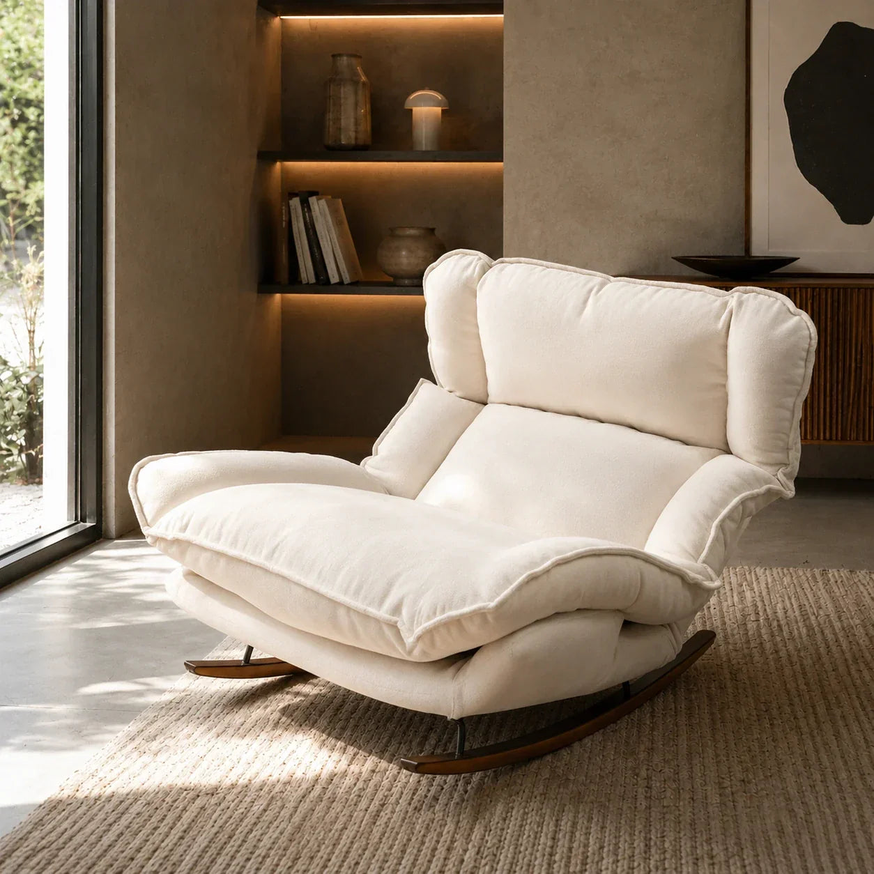 BERGEN - Rocking Chair Paresseux Inclinable Doux