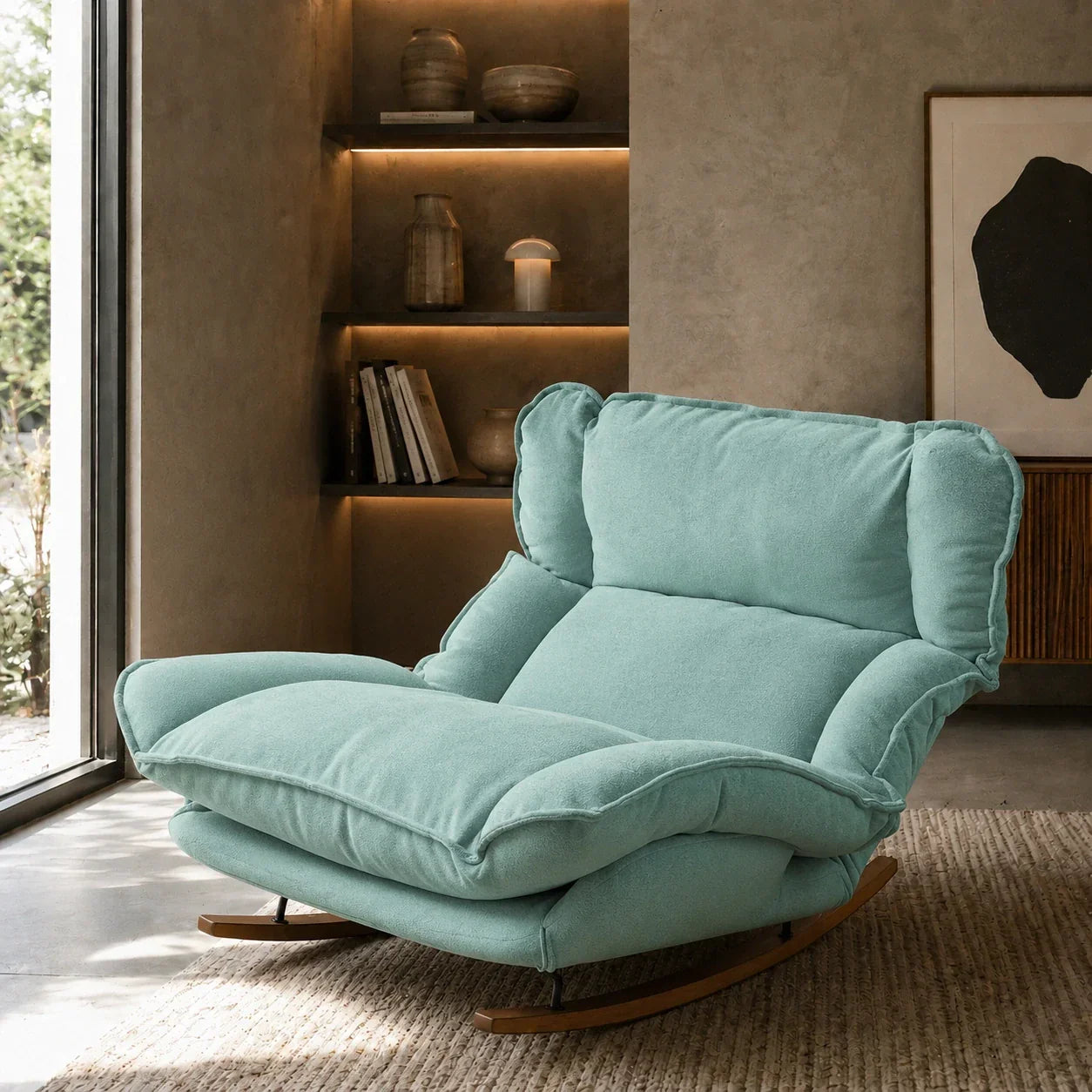 BERGEN - Rocking Chair Paresseux Inclinable Doux